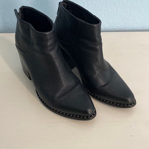 Black leather ankle boots